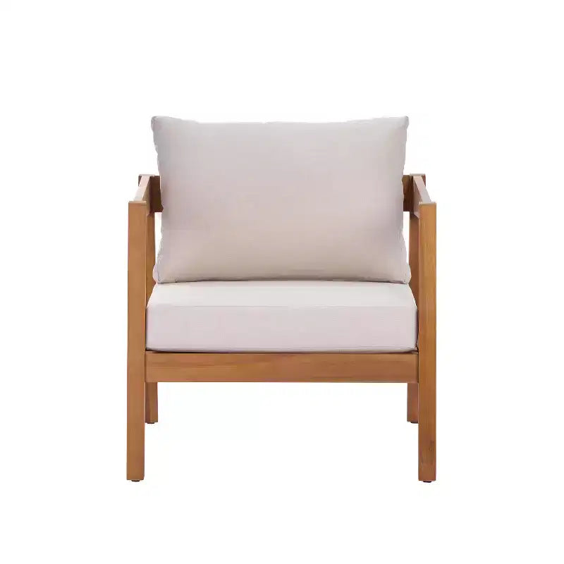 ModernLuxe 4/5-teiliges Akazienholz-Terrassenmöbel-Sofa-Set, Outdoor-Sitzgruppe mit Couchtisch für Veranda/Garten/Balkon