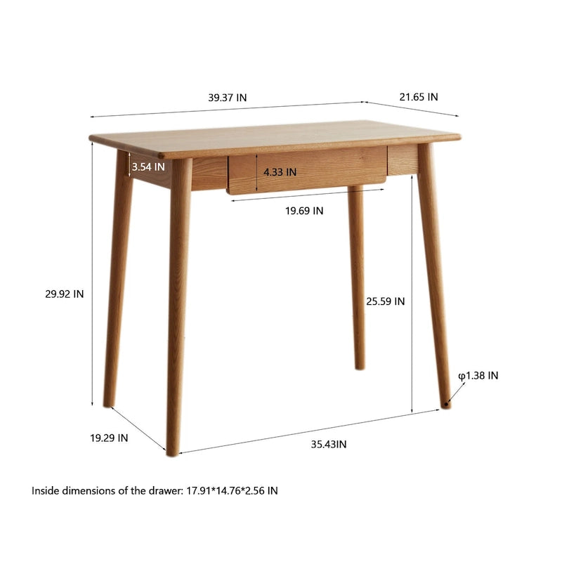 Massivholz-Schreibtisch mit Schublade für den Wohnbereich