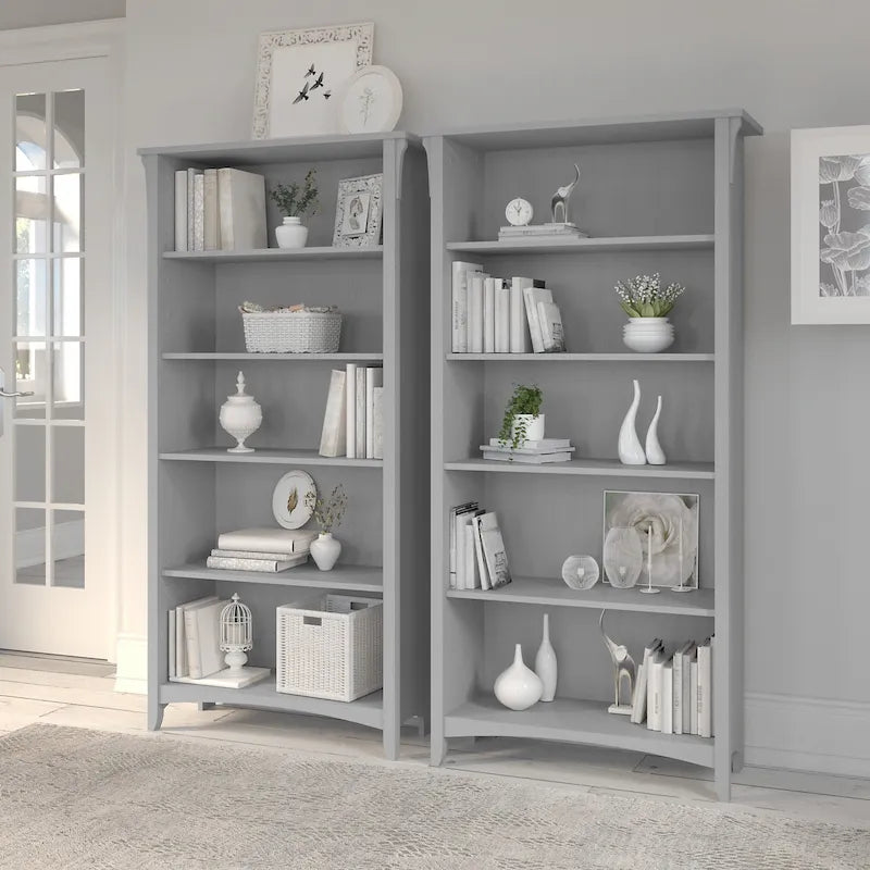 Salinas hohes Bücherregal mit 5 Ablagefächern (2er-Set) von Bush Furniture