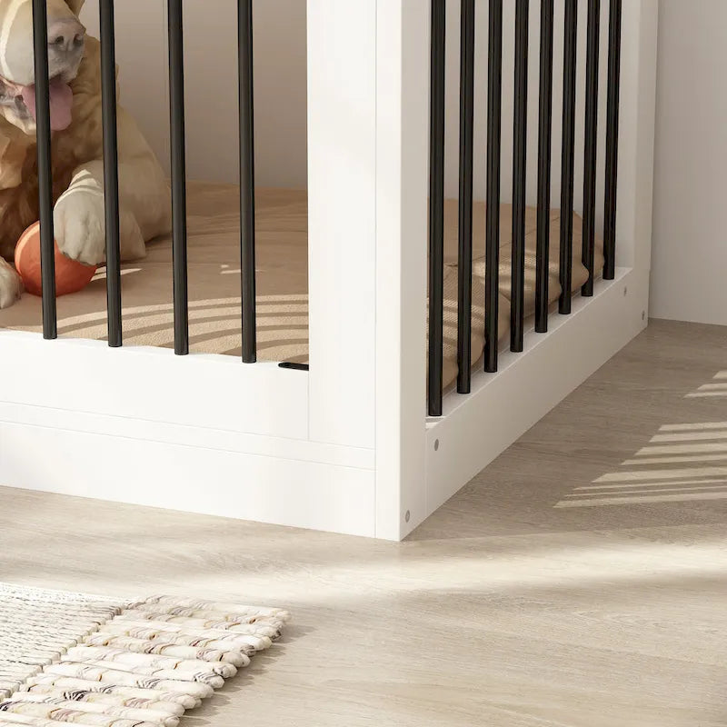 Moderne Hundebox für große Hunde mit Staufächern – elegantes Espresso-Finish