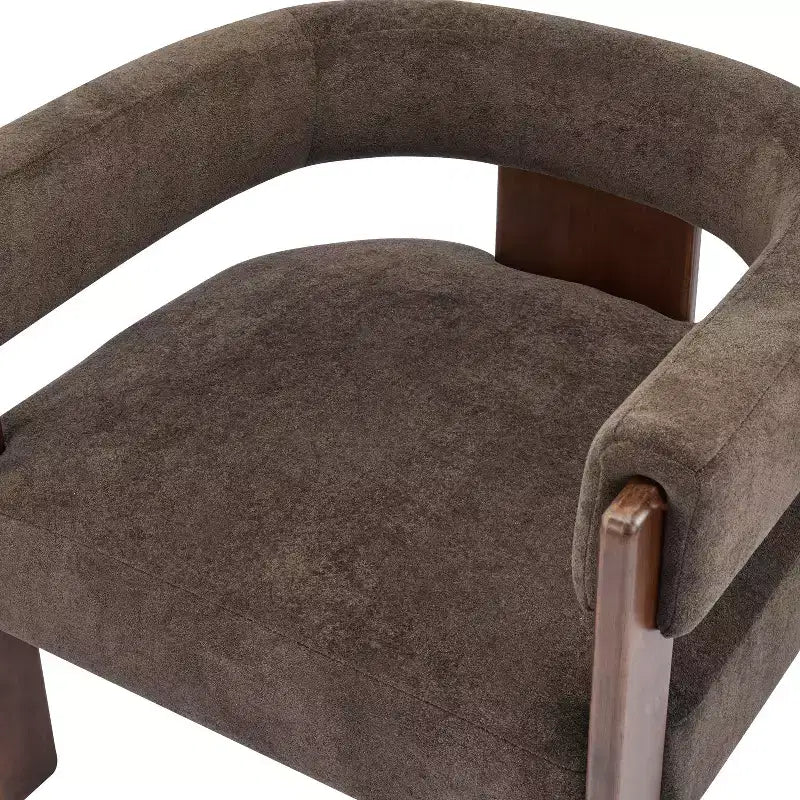 Christopher Knight Home Noah moderner Akzent-Sessel mit Polsterung und Gestell aus Kautschukholz