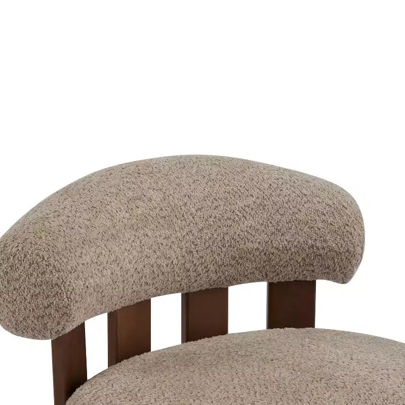 Christopher Knight Home Gareth moderner Akzent-Slipper-Sessel aus Holz mit Bouclé-Polsterung