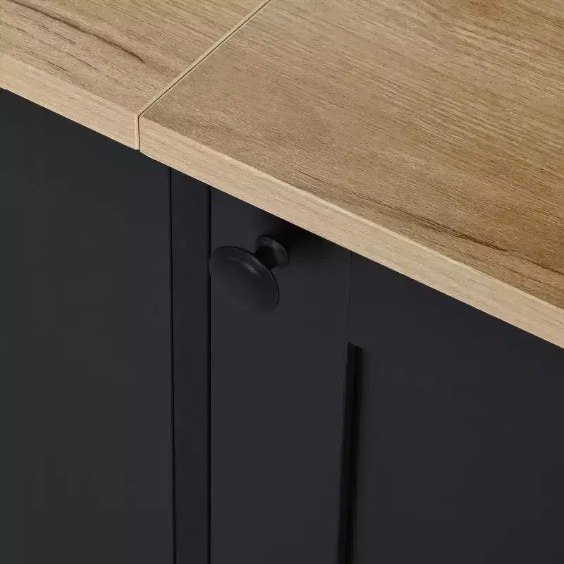 Whisen 91 Medienkonsole, gewölbte Entertainment-Center-Wandkombination im Landhausstil mit Bücherregal, Holzmaserung, für Fernseher bis zu 70 Zoll