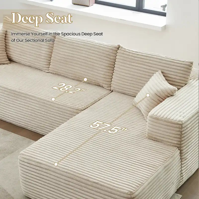 Modernes Polster-Chaiselongue-Sofa mit Kissen für das Wohnzimmer