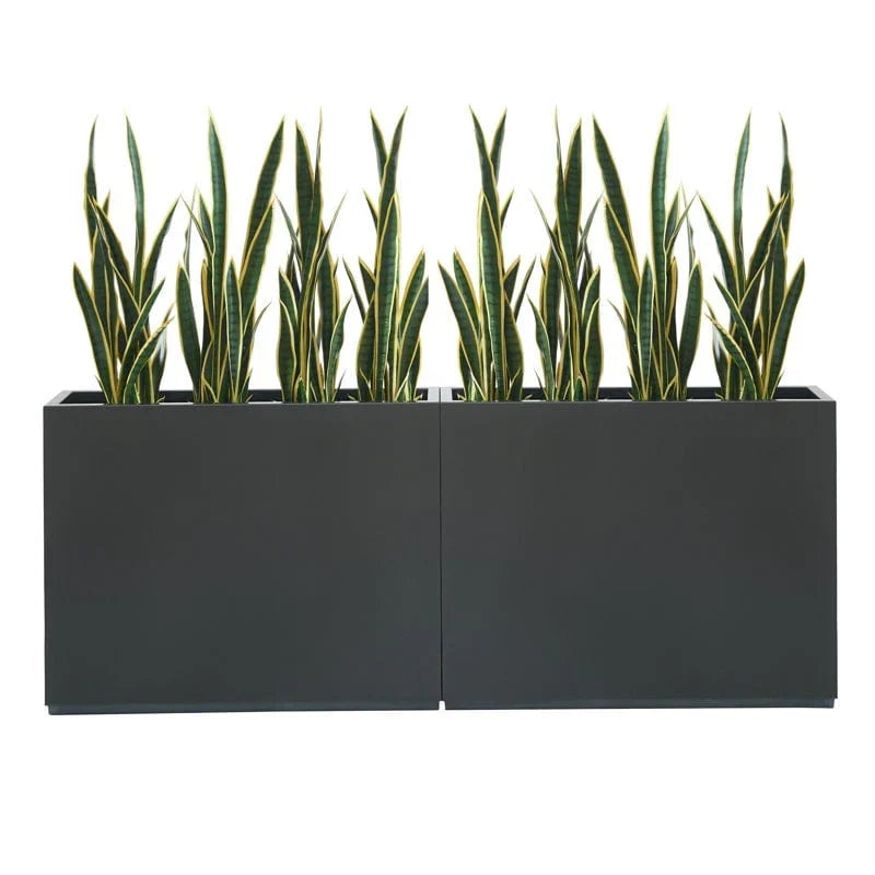 Schwerer metallischer Pflanzkübel für Außenpflanzen, 38L x 10B x 30H Zoll, hohe und lange Pflanzbox mit Metallteiler – 38 x 30 x 10