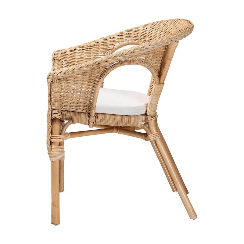 Abbey Moderner böhmischer Esszimmerstuhl aus natürlichem Rattan