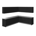 Moderne Küchenkollektion in Schwarz, Grundgröße 10 × 8,5 Fuß, Breite – 102 × 120