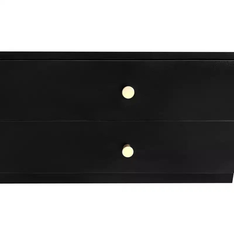TV-Ständer für 95-Zoll-Fernseher, extra lange Medienkonsole mit 2 Türen und 4 Schubladen, großer TV-Schrank mit geriffelten Glastüren
