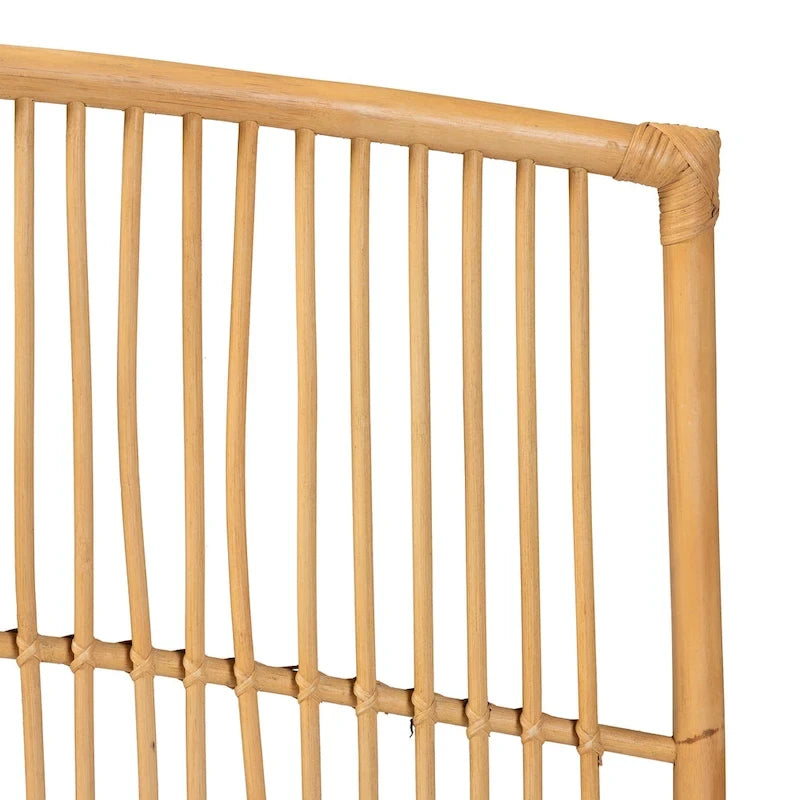 Malvina Modernes böhmisches Kopfteil aus Naturrattan zur Wandmontage – Queen