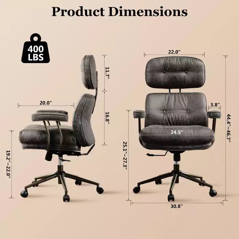 HOMLUX ergonomischer Chefsessel mit hoher Rückenlehne und Neigefunktion, komfortabler Lenden- und Nackenstütze
