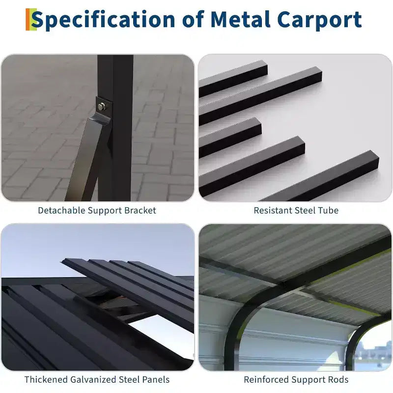 12 x 20 Fuß strapazierfähiger Stahl-Carport mit Verankerungs-Set