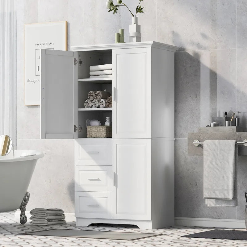 Hoher und breiter Schrank mit Türen für Badezimmer/Büro