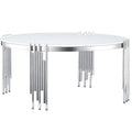 Runder Couchtisch aus gehärtetem Glas mit 3 Ebenen und um 360 Grad drehbarer Tischplatte