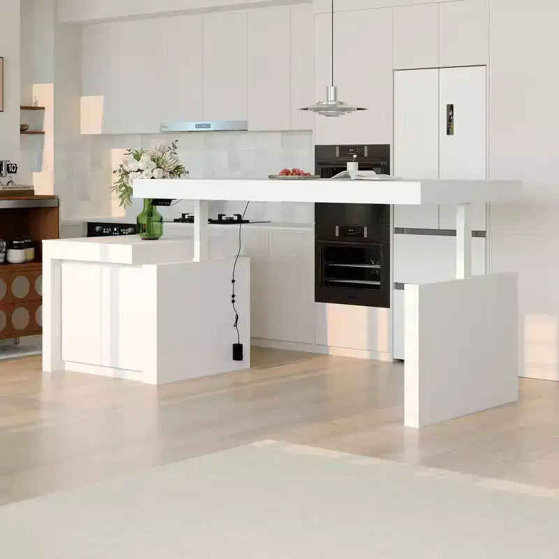 Hitow moderner 110W Hubtisch mit 3 Höhenspeichern, 119 cm max. Höhe, 68 kg Tragkraft, intuitive Bedienung, Kücheninsel/Frühstückstheke