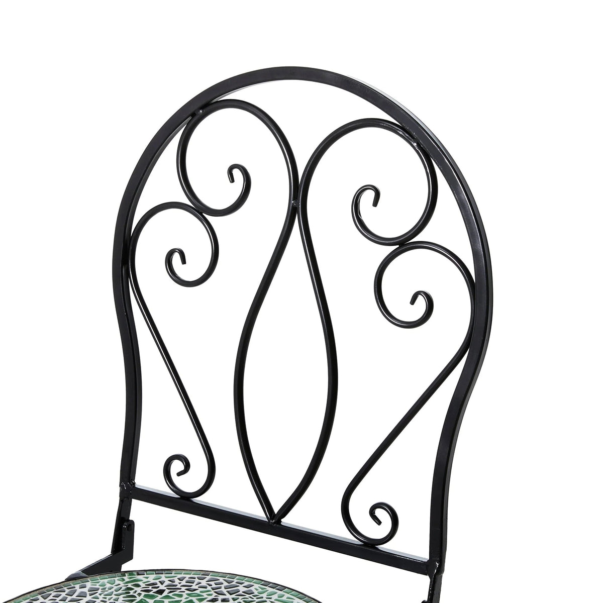 Glitzhome Klappbares Bistro-Set aus Metall für den Außenbereich, 3-teilig, Terrassentisch und Stühle