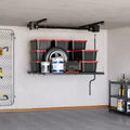 Verstellbares Schwerlast-Garagendeckenregal, deckenmontiert mit Sicherheitsschloss, 113 kg Tragkraft für Behälter, Werkzeuge, Fahrräder und Garage