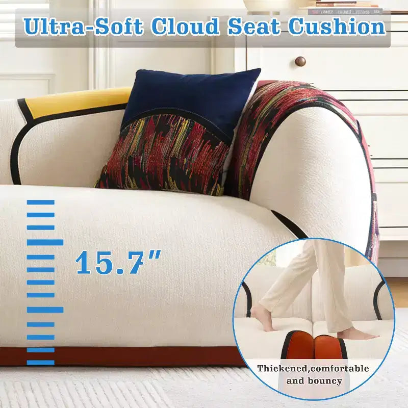 Dyonery 104-Zoll ultra-großes, modernes geschwungenes Sofa, modulares Bodensofa, inklusive Kissen, kein Aufbau erforderlich