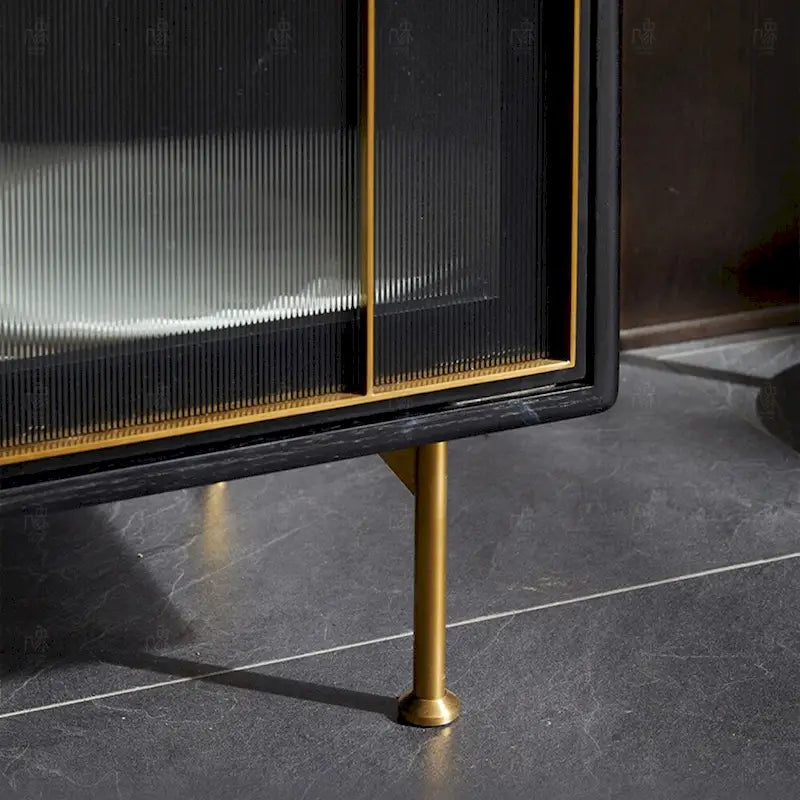 55,12" Mid-Century Modern Sideboard-Buffet, Schrank mit 3 Türen, Rahmen aus mehrschichtigem Massivholz, Walnussfurnier, komplett montiert - 55,12"