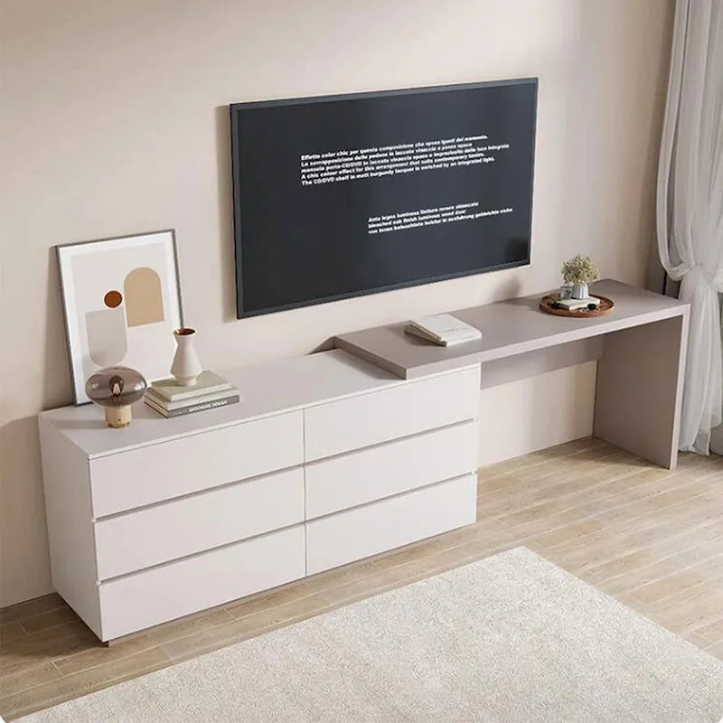 97,63  Modernes, erweiterbares Homeoffice-Schreibtisch-Kommoden-Set mit 6 Schubladen