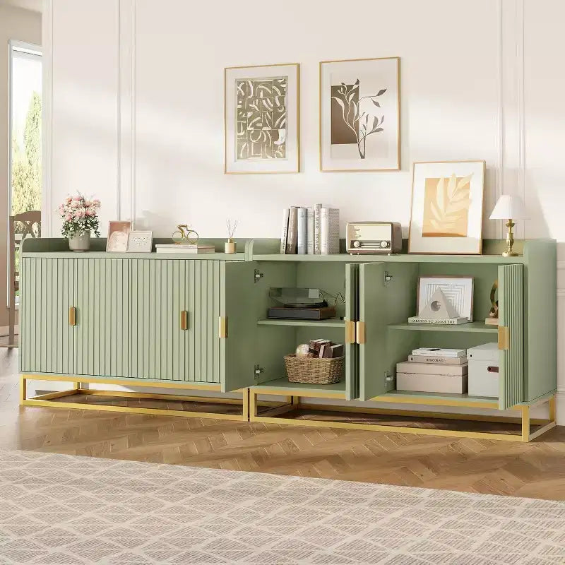 Buffetschrank mit Stauraum-Sideboard, 4 Türen, 120 cm breit, modernes Medien-Sideboard