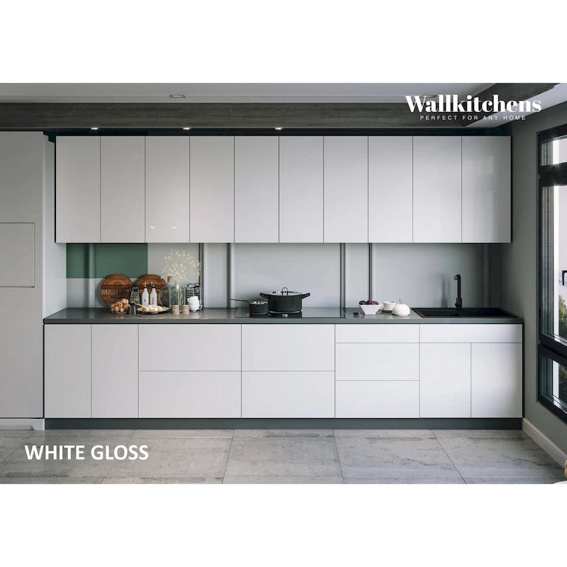 Kitchen Signature Collection Weiß glänzend, farbige Grundierung, Größe 13 Fuß breit – 153 x 24