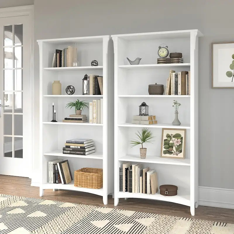 Salinas hohes Bücherregal mit 5 Ablagefächern (2er-Set) von Bush Furniture
