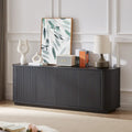 Sideboard Aufbewahrungsschrank TV-Ständer mit Wellenmuster Buffet-Schrank Holzschrank mit vertikalen Streifen