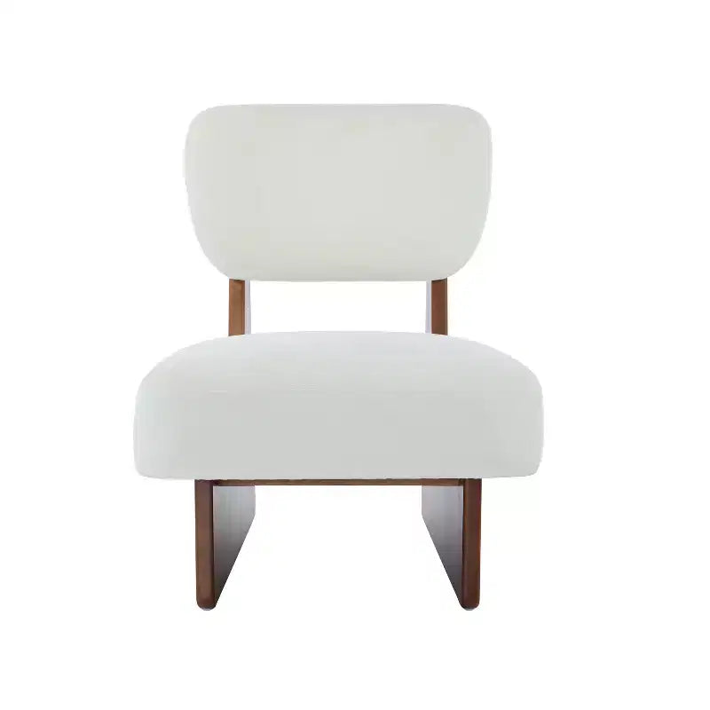 Set aus 2 modernen beigen Loungesesseln mit Polyesterbezug, stabilem Holzgestell, für verschiedene Räume