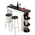Moderne asymmetrische Bar-Tische aus schwarz-weißem Holz