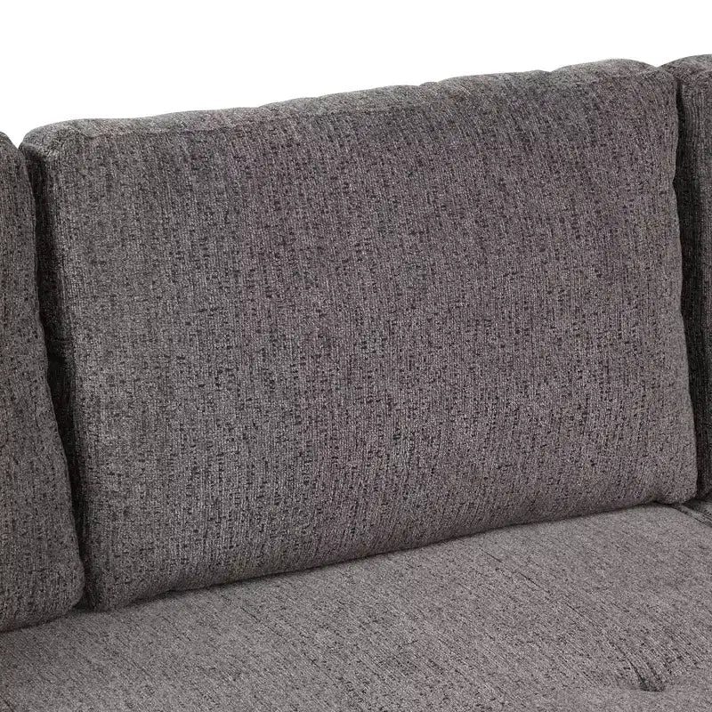 104,5 Zoll L-förmige Schlafcouchgarnitur mit Stauraum-Chaiselongue und 2 Hockern – 3-Sitzer-Schlafsofa mit Schlaffunktion für das Wohnzimmer