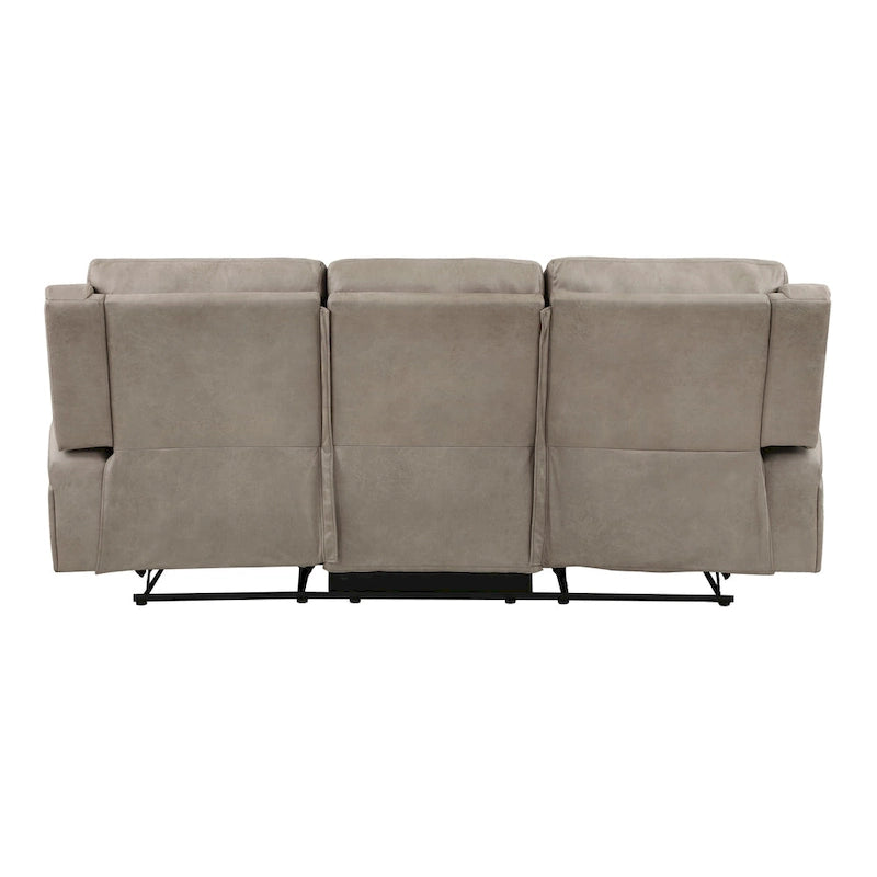 Patsy 85-Zoll manuelles Doppel-Recliner-Sofa, braun, Mikrofaser mit getufteter Rückenlehne