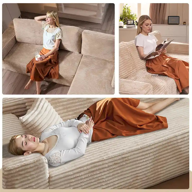 Modernes Polster-Chaiselongue-Sofa mit Kissen für das Wohnzimmer