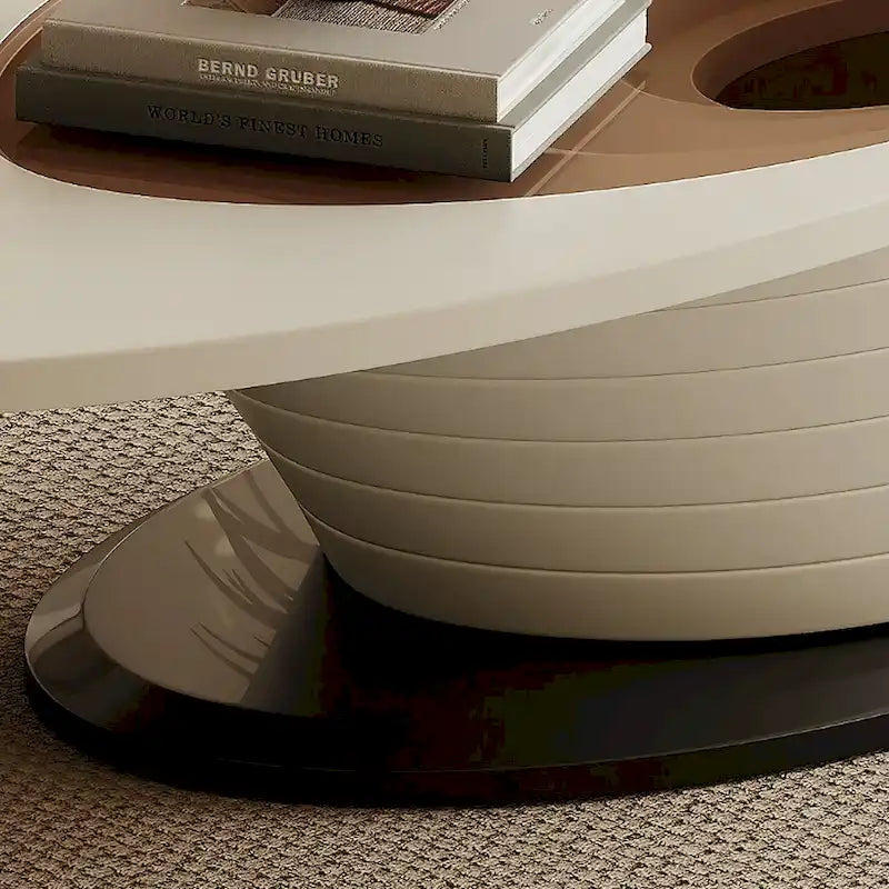 Leichter Luxus Moderner minimalistischer Couchtisch mit ovaler Glasplatte und grauem Gestell 51 Zoll – L 51,18 B 25,59 H 14,37
