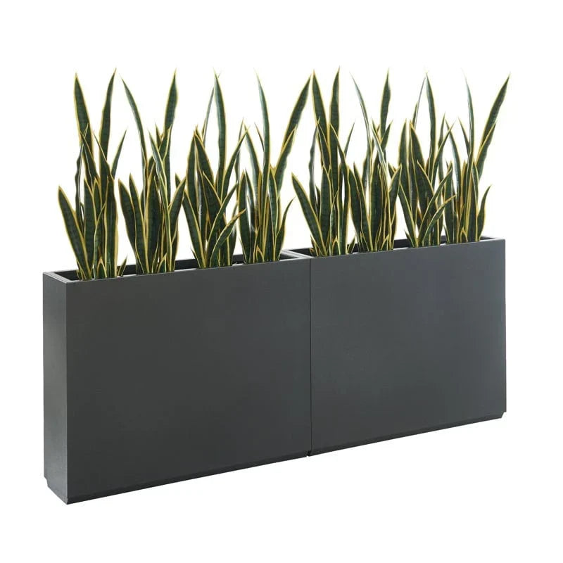 Schwerer metallischer Pflanzkübel für Außenpflanzen, 38L x 10B x 30H Zoll, hohe und lange Pflanzbox mit Metallteiler – 38 x 30 x 10
