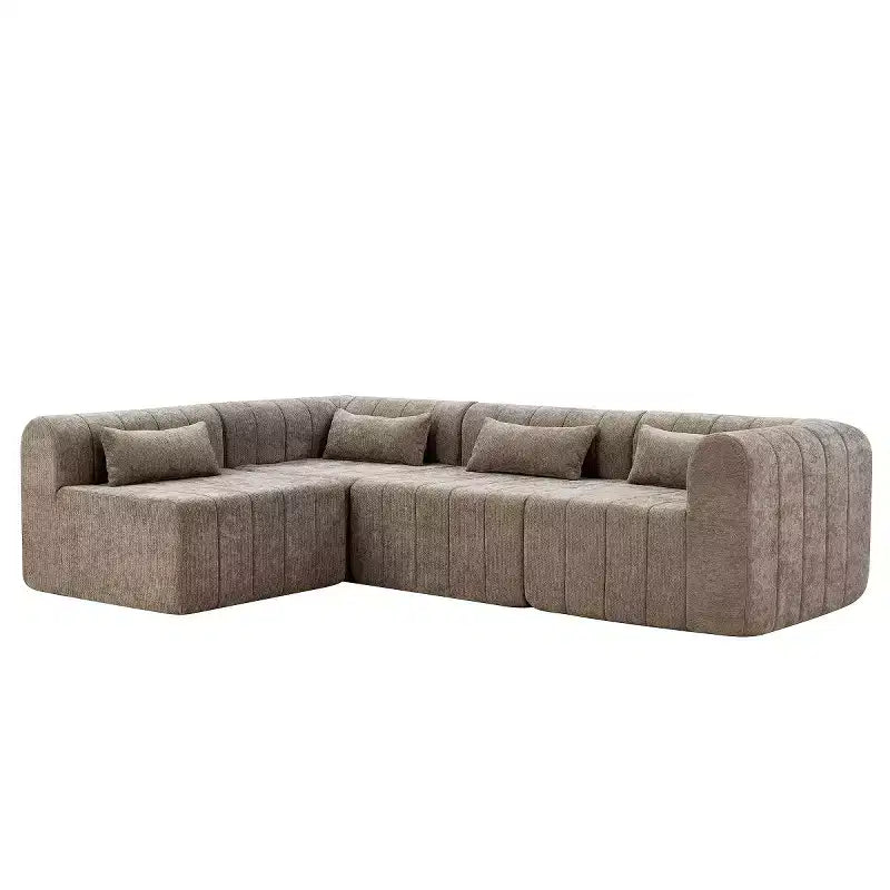 145.5 Modernes, wandelbares Ecksofa, Polster-Ecksofa für 4 Personen mit Schaumstoffkern, L-förmiges Wohnzimmer-Sofa-Panipeachy