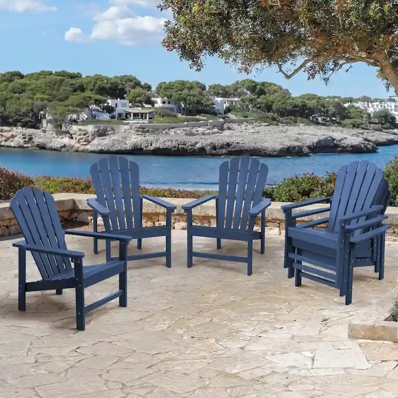 Vrakae 6er-Set stapelbarer Adirondack-Gartenstühle aus HDPE für jedes Wetter