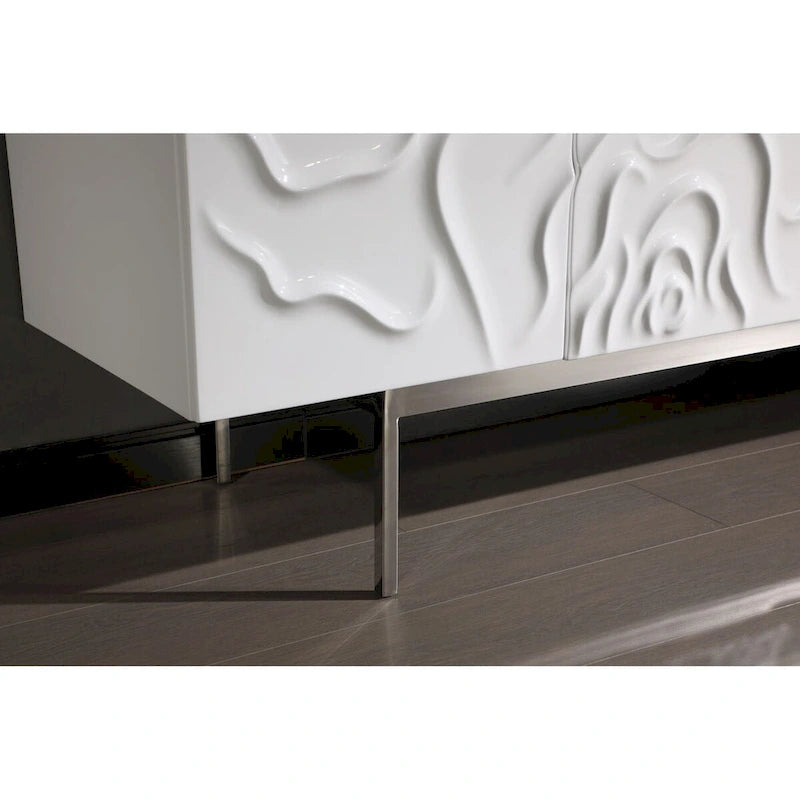 Modernes Sideboard in Weiß Hochglanz mit Soft-Close-Türen