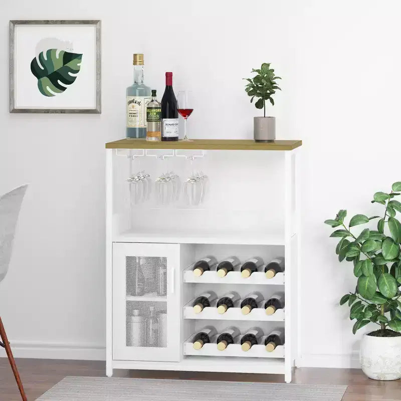 DobleePy Bar-Schränke, Weinschränke, Sideboards, verstellbare Einlegeböden, geeignet für kleine Barschränke in Küchen und Restaurants, Retro-Farbe