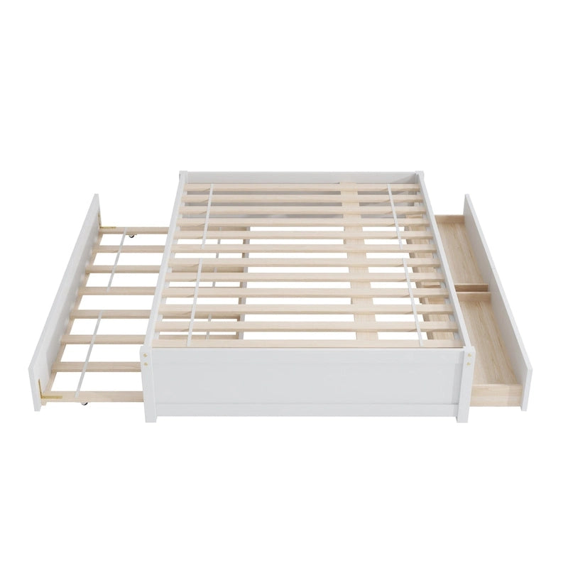 Doppelbett mit Einzelbett-Schiebebett und zwei Schubladen
