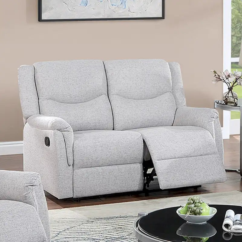 Manuell verstellbares Loveseat-Sofa mit Bezug in Leinenoptik