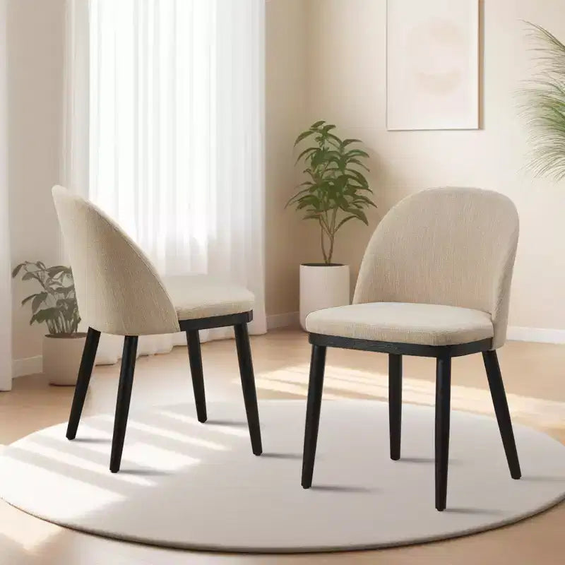 Esszimmerstühle 4er/6er-Set, gepolsterter Küchenstuhl, Leinen-Landhausstuhl mit verstellbaren Füßen für Esszimmer, Wohnzimmer