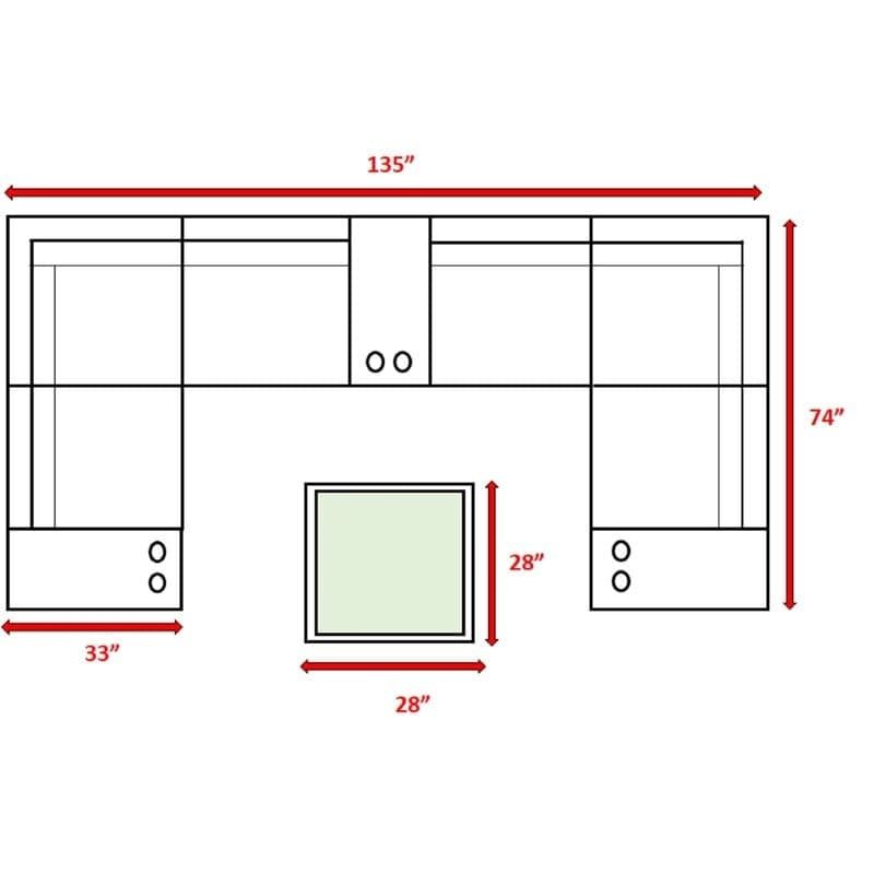 LSI Antibes 12-teiliges Lounge-Set aus grauem Flechtwerk und Aluminium