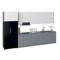 Küche Timeless Kollektion Grau & Weiß Hochglanz Farbbasis Größe 13Ft Breite - 157x24
