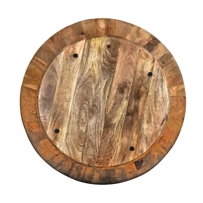 Arthur Couchtisch aus Mangoholz, rund, Dunkelbraun
