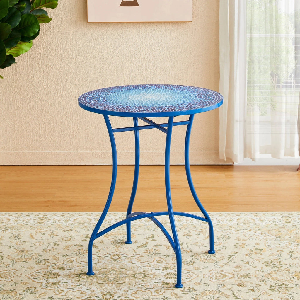 Glitzhome Klappbares Bistro-Set aus Metall für den Außenbereich, 3-teilig, Terrassentisch und Stühle