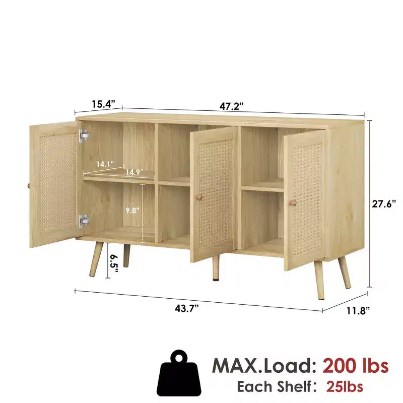 Braunes 2-teiliges Wohnzimmer-Set im Rattan-Stil (TV-Board + Couchtisch), 1 Sitzplatz