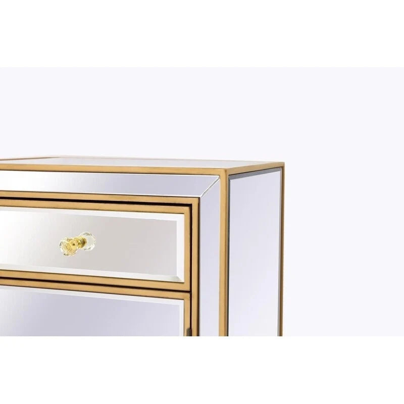 Reflexion Collection, 46 cm breiter, verspiegelter Nachttisch mit 1 Schublade in Rosa
