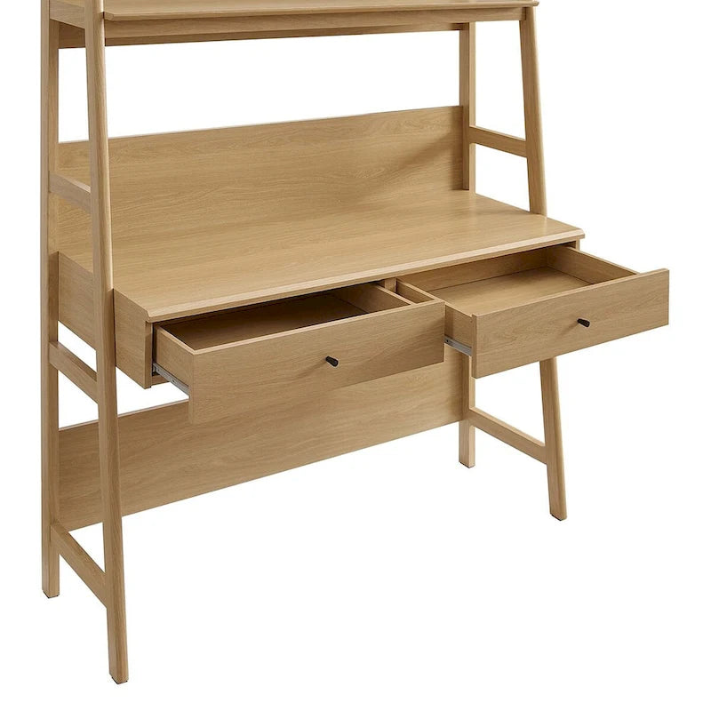 Schreibtisch mit Bücherregal und Schubladen