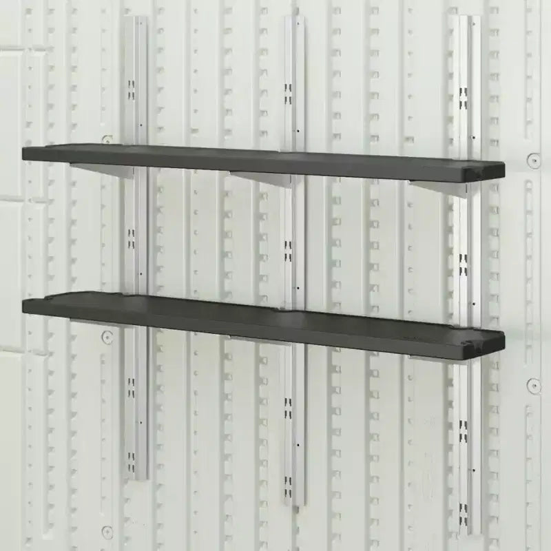 Suncast Vertikaler Geräteschrank 6-Böden-Set Platzsparende Wandmontage Outdoor-Aufbewahrung, Schwarz