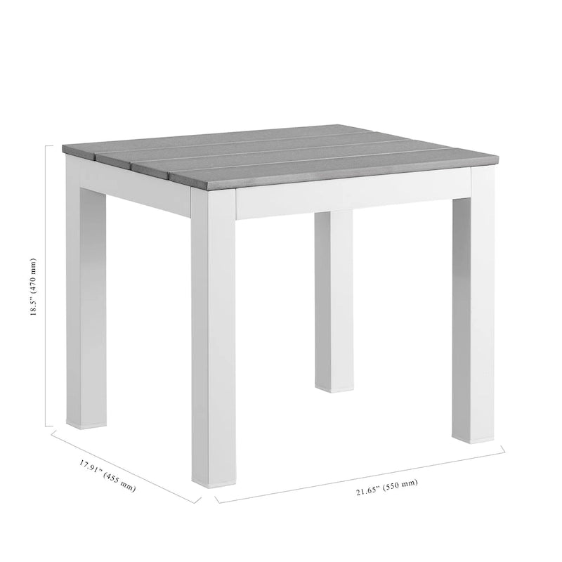 Norwalk Indoor/Outdoor 7-Fuß-Billardtisch in Schieferoptik, Esstischgarnitur für 6 Personen mit 4 Bänken und Zubehör, weißes Finish